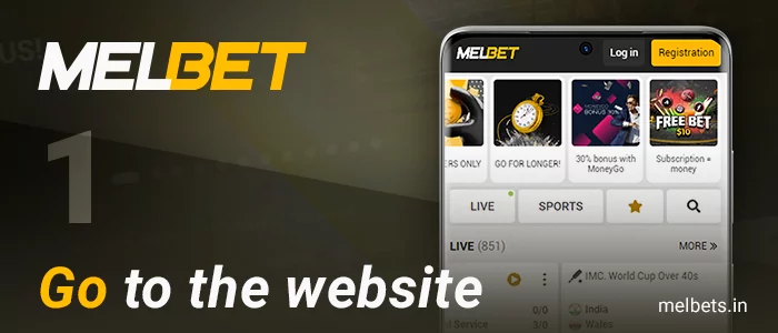 Access the Melbet website on your android device