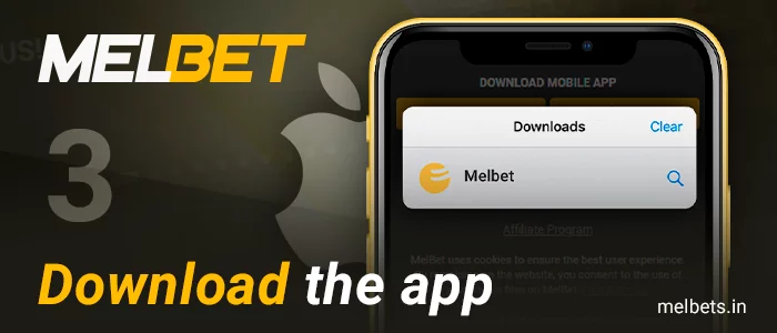Download the Melbet app on ios device