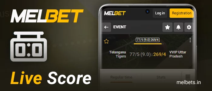 Live match results on Melbet website