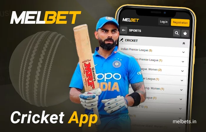 Cricket betting on Melbet app
