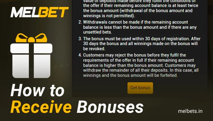 How to activate bonus in Melbet bookmaker