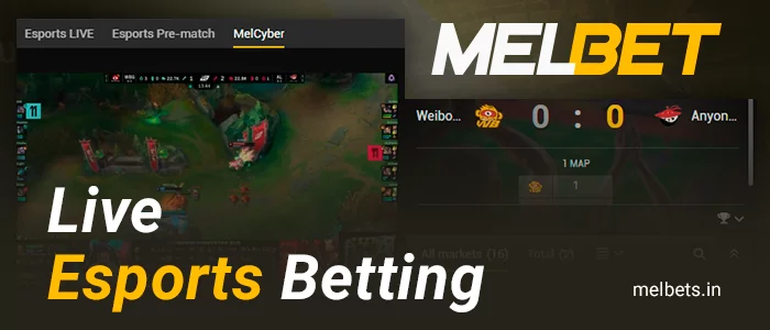 Live betting on cyber sports at Melbet
