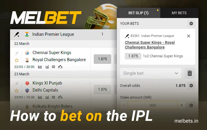 Bet on IPL at Melbet - instructions