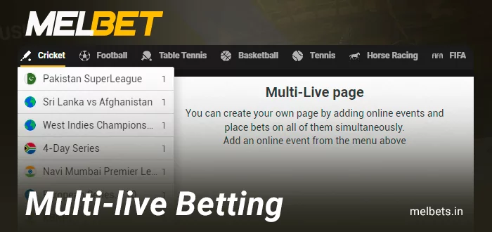 Collect Multi-live Bets on Melbet website