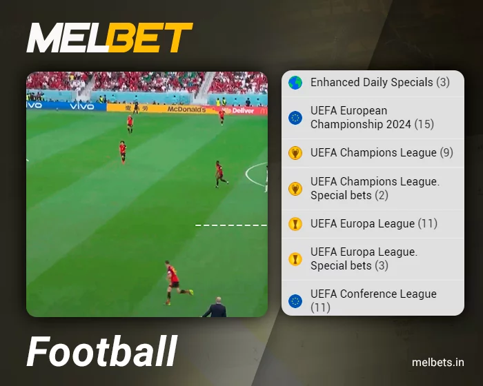 Soccer matches at Melbet bookmaker