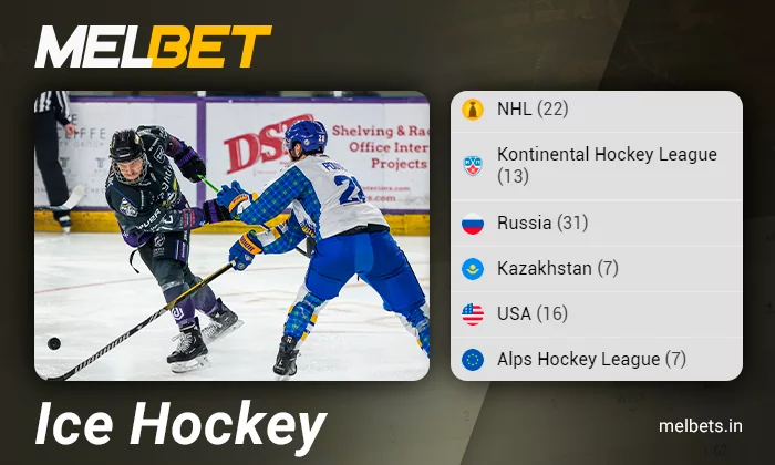 Online ice hockey betting at Melbet