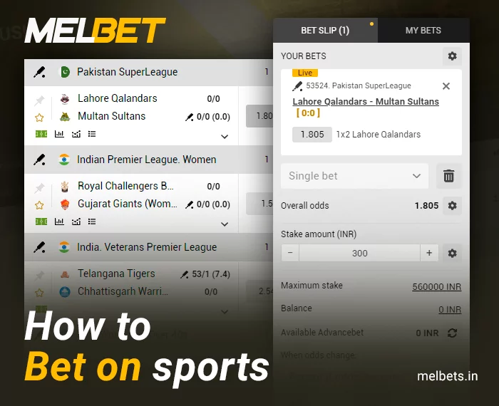 How to make your first bet on Melbet sports