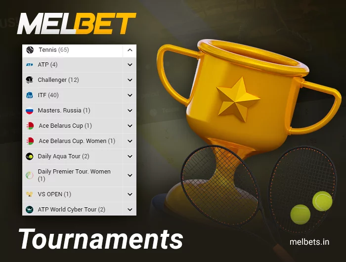 Tennis match tournaments on Melbet website