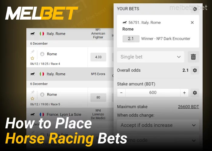 Horse Racing Betting Instructions at Melbet