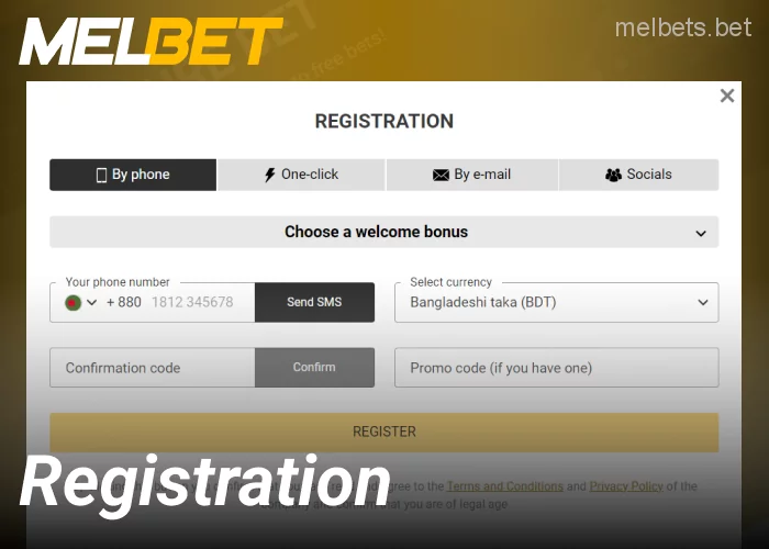 Join Melbet bookmaker - registration process
