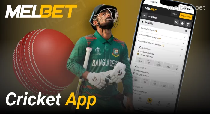 Cricket betting on Melbet app