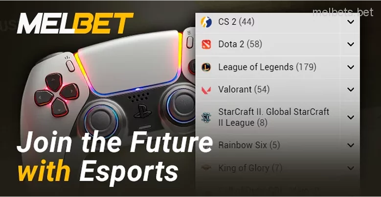 Online betting on esports at Melbet bookmaker
