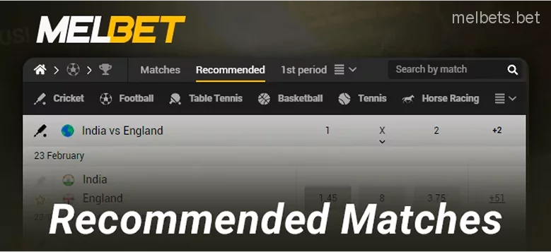 Sports Match Recommendation on Melbet Bangladesh