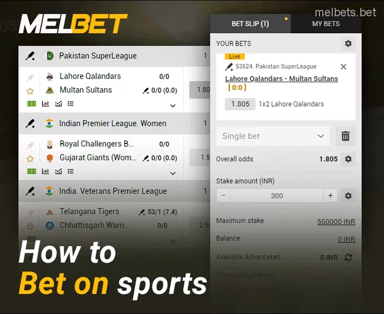 How to make your first bet on Melbet sports
