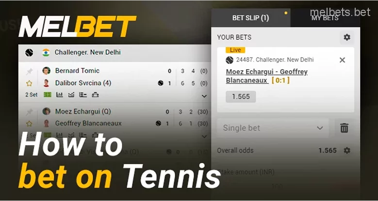 Instructions for betting on tennis at Melbet
